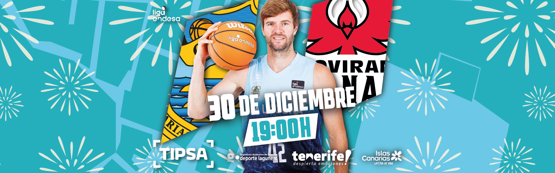 Jornada 13 de Liga Endesa, que se celebra el 30 de diciembre a las 20:00 horas, enfrentando a La Laguna Tenerife con el Covirán Granada (1)