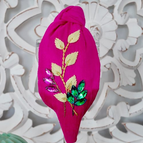 Diadema seda fucsia