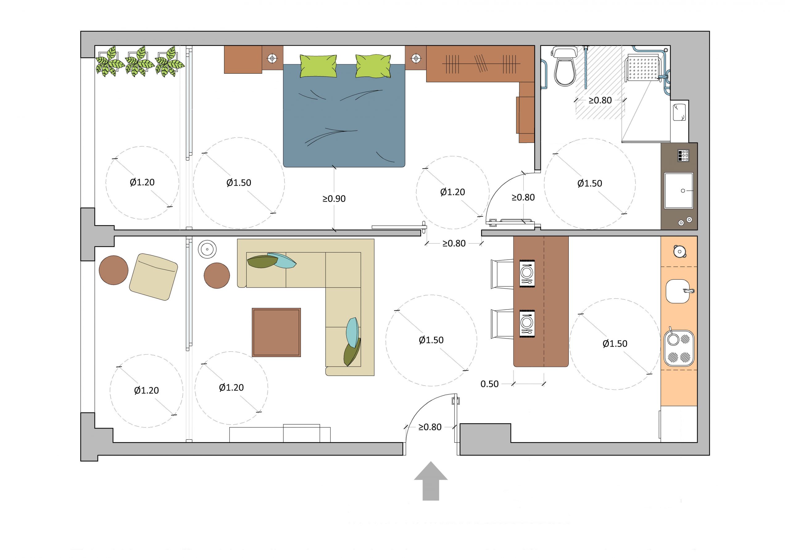 Plano casa accesible